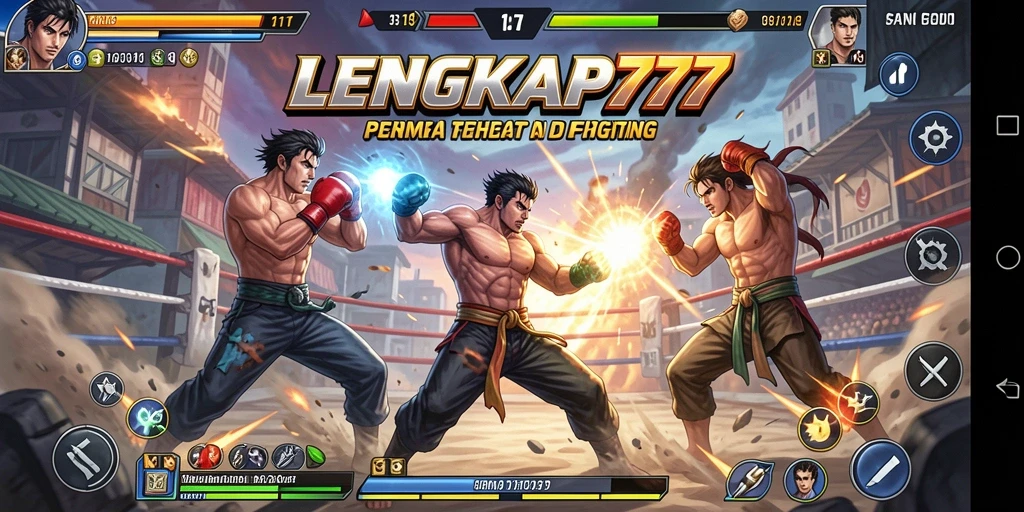 Gameplay LENGKAP777 menampilkan aksi pertarungan yang mendebarkan.